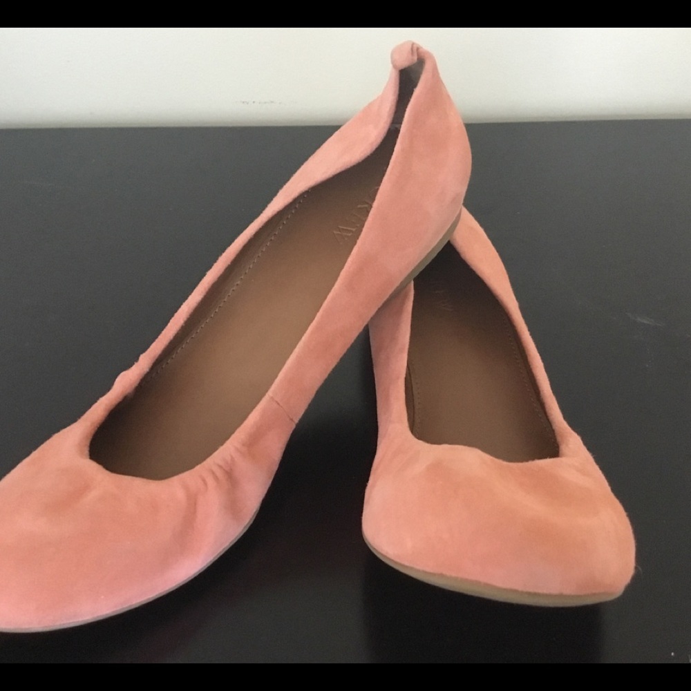J.Crew Suede Ballet Flats in Peach